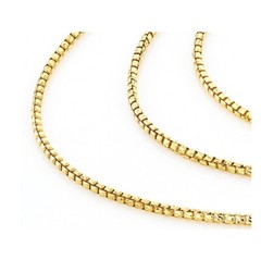 18K Yellow Gold Filled 1.2 mm Box Chain Necklace 16″ 18″ 20″ 22 24″ 26 28 30″ 32