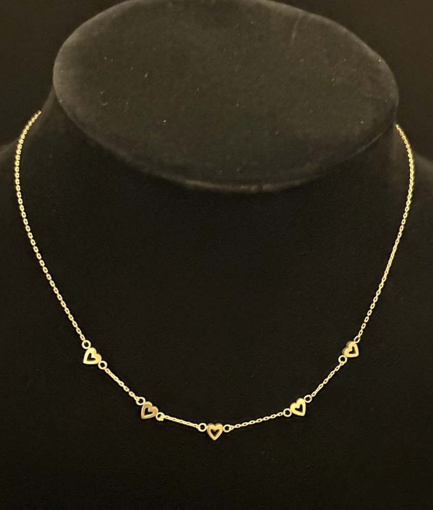 Plunder Design Ashlea Delicate Gold Plated Heart Chain Necklace 16-18”