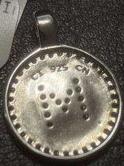 925 Sterling Silver Initial M Pendant With Cubic Zirconia 1.8 Grams CI 925 CN