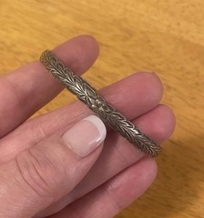 Vintage Sterling Silver leaf flower design 925 stamp