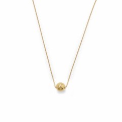 16″+2″ Gold-plated Floating Bead Necklace 925 Sterling Silver