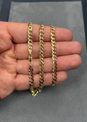14k Yellow Gold Solid Flat Cuban Curb Link Chain Necklace 22″ 4.5mm 12.50 Grams