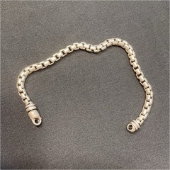 David Yurman Signed 925 Sterling Silver Box Chain Bracelet 8 in Lobster