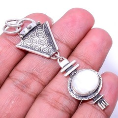 Natural Mother Of Pearl- Australia Oxidised 925 Sterling Silver Pendant 2.5″ P26