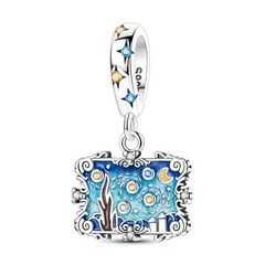 MULA European 925 Sterling Silver Charm Starry Sky Pendant fit Women Bracelet