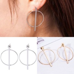 Women’s Fashion Jewelry Gold & Silver Color Circle Geometric Stud Earrings 56-8