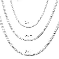 925 Sterling Silver Snake Chain Necklace 1MM 2MM 3MM 40-75CM Unisex