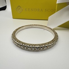 Kendra Scott Maggie Filigree Bangle Bracelet Gold Tone-Dust Bag, Box & Gift Bag