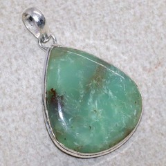 925 Silver Plated Chrysoprase Pendant 1.8″ Eye Catching Design Fashion Sale GW