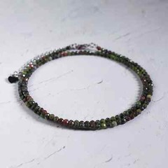 Dragon Bloodstone 2mm Crystal Gemstone Beads Dainty Choker Necklace Minimalist