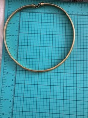 Gold Tone Omega Flat Snake Chain Chocker Necklace