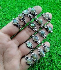Gift Flashy Labradorite Gemstone 925 Sterling silver Plated Wholesale Lot Rings