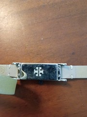 Tory Burch Fitbit Fret Double Wrap Bracelet bark aged gold with fitbit tracker