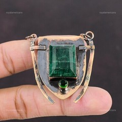 Zambian Emrald Stone Copper Valentine’s Day Halloween Gift Wife Pendant Jewelry