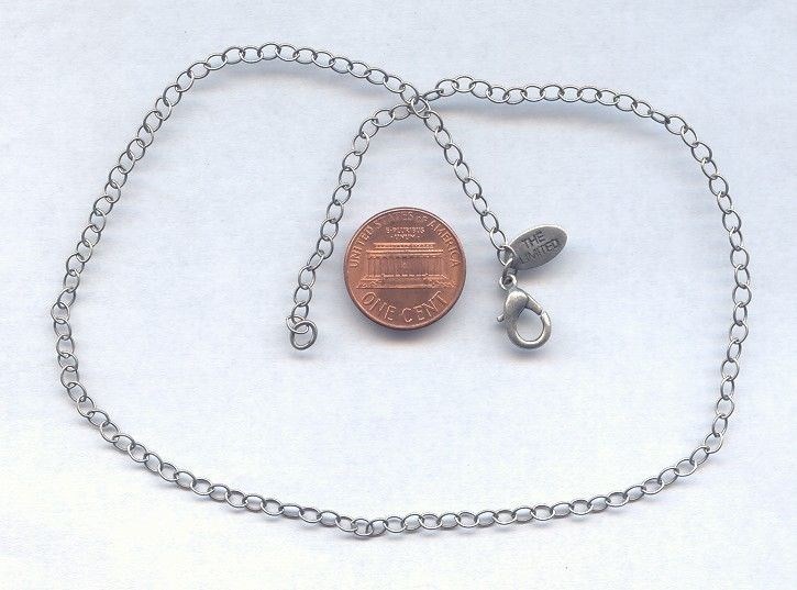 1 PIECE “THE LIMITED” ANTIQUE SILVER PLATED FINE CABLE CHAIN 16″ NECKLACE 1111