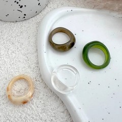 Irregular Resin Ring Acrylic Colorful Modern Knuckle Finger Band Women Jewelry