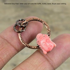 Carved Buddha Shell Stone Copper Designer Sister Handcrafted Pendant Jewelry