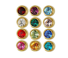 Caflon 4mm Surgical Steel Stud Earrings 12 Pairs Gold Plated multi color