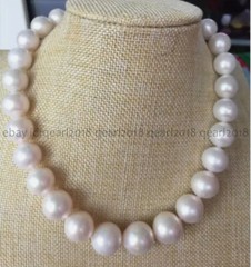 Huge 12-14mm Round Genuine Natural South Sea White Pearl Necklace 14-36 inches