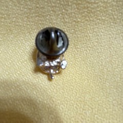 Gold Tone Turtle Pin Brooch w/ Clear Crystal, Metal, Gold/Clear