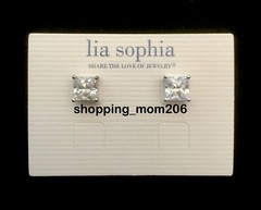 Lia Sophia “Pristine” Silver Tone w/Total CZ wt. 5.0ct. Pierced Earrings