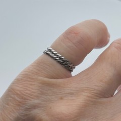 Sterling Silver Twist Ring, Stackable Ring, Silver Ring, Rope Ring