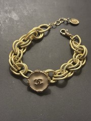 Chain Bracelet with Chanel Button