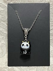 Halloween Skeleton Whimsical Gothic Sugar Skull Resin Silver Chain 18” Necklace