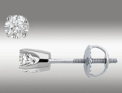 0.50 CT Lab Grown Diamond stud Earing for women 925 Silver 14k White Gold Plated
