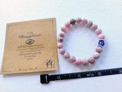 Pink Magnesite and Blue Evil Eye Charm