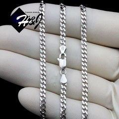18″-24″MEN 925 STERLING SILVER 3MM GOLD PLATED/SILVER MIAMI CUBAN NECKLACE*SN25