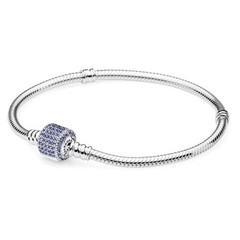 Pandora S925 With Blue Pave CZ Barrel Clasp Bracelet 590723NCB-16 – 6″ in
