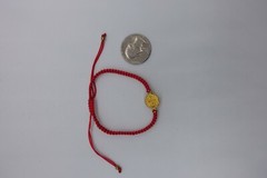 x3 kabbalah macrame red string bracelet St Benito rhodium gold plated medal