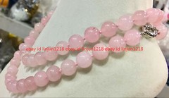 NEW 8mm 10mm 12mm Pink Rose Quartz Gemstone Beads Necklace 18-36” AAA