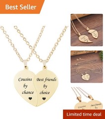 Matching Heart BFF Necklace Set – Friendship & Valentine’s Gift