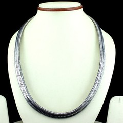NATURAL PLAIN FLAT SNAKE CHAIN NECKLACE 155 GRAMS