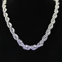 Mens 24″ Thick RopeChain 10mm Silver Plated Necklace Hip Hop High Quality