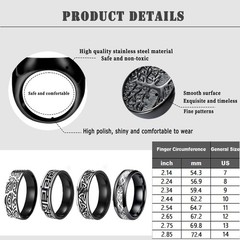 8Pcs Stainless Steel Vintage Rings for Men Greek Signet Thumb Silvery Golden …