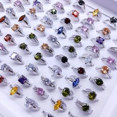 25/50 Piece Sparkling Geometric Zirconia Ring Set – Engagement Holiday NO BOX