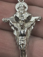 Holy Trinity Crucifix 1.75″ Pendant Sterling Silver 925
