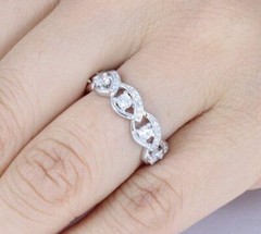 Infinity Love 6mm 925 Sterling Silver CZ Engagement Ring Band Size 3-14 S5542