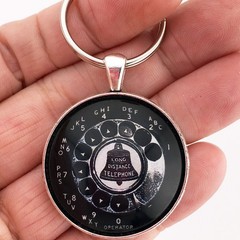 Vintage Bell Telephone Dial Keychain Necklace Cufflinks Tie Clip Ring Earrings