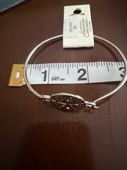 Doodlbug Silver Bangle Charm Bracelet Beach Theme Signed Hook Closure Round