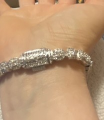 GLD Shop Micro Clustered Tennis Bracelet – White Gold 14k white gold plated 8”