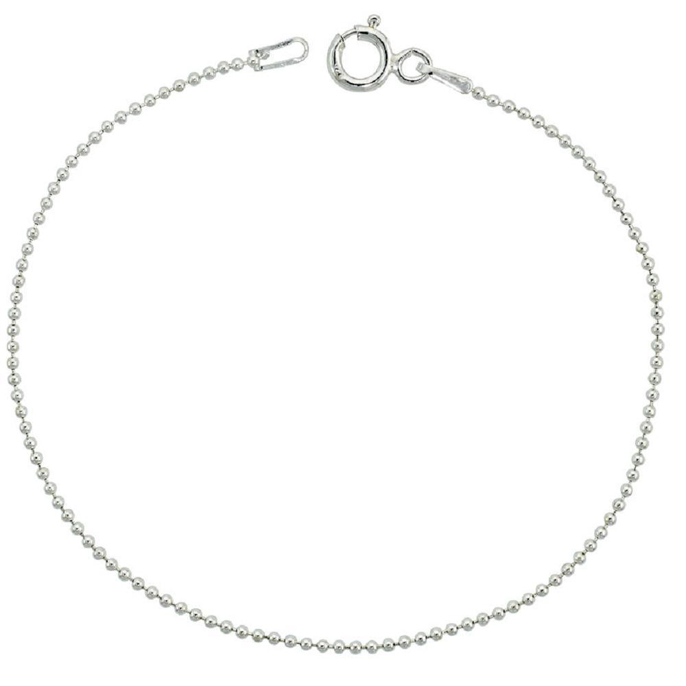 Sterling Silver Polished Bead, Ball Chain Necklace or Bracelet 1.2mm, 1.5mm, 2mm