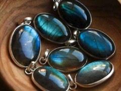 Labradorite Gemstone 925 Sterling Silver Plated 20Pcs Pendants Lot 5MP-351