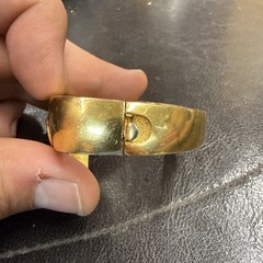 RARE GIVENCHY Triangular LOGO Goldtone Cuff BRACELET Vintage