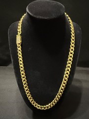 gold filled cuban chain 22 inch 10mm wide 4mm thick w/iced out vvscz clasp