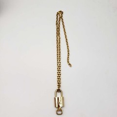 100% Auth Louis Vuitton Lock & Key with Unbranded Gold Plated Chain Necklace #