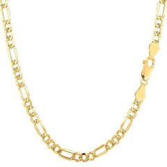 14k Yellow Real Gold Filled Figaro Chain Necklace, 3.2 mm, 20″